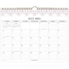 At-A-Glance WorkStyle Pink Academic Wall Calendar - Academic - 12 Month - July - June - 1 Month Single Page Layout - 15