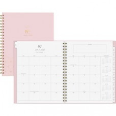 At-A-Glance WorkStyle Academic Planner - Academic/Professional - Weekly, Monthly - 12 Month - July - June - 1 Week, 1 Month Double Page Layout - Twin Wire - Gold - Pink, Gold - 8.5