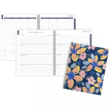 Cambridge Joyful Floral Planner - Large Size - Academic - Weekly, Monthly - 12 Month - July - June - 1 Week, 1 Month Double Page Layout - 11