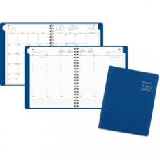 At-A-Glance Contemporary Academic Planner - Small Size - Academic - Monthly, Weekly - 12 Month - July - June - 8:00 AM to 5:30 PM - Half-hourly - 1 Week, 1 Month Double Page Layout - Twin Wire - Blue, Black - Paper, Poly - Gold - 8.3