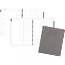 At-A-Glance Elevation Divided Format Planner - Medium Size - Monthly, Weekly - 12 Month - January 2023 - December 2023 - White Sheet - Twin Wire - Paper - Gray - 11
