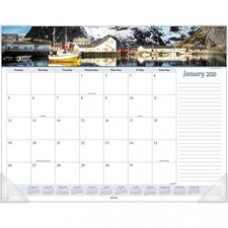 At-A-Glance Panoramic Seascape Scene Monthly Desk Pad - Julian Dates - Monthly - 1 Year - January 2023 - December 2023 - 1 Month Single Page Layout - 22