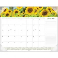 At-A-Glance Panoramic Floral Image Monthly Desk Pad - Julian Dates - Monthly - 1 Year - January 2023 - December 2023 - 1 Month Single Page Layout - 22