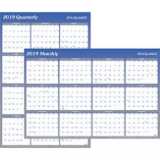 At-A-Glance Reversible Wall Calendar - Monthly, Quarterly - 1 Year - January 2023 - December 2023 - 36