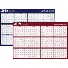 At-A-Glance Erasable/Reversible Horizontal Yearly Wall Planner - Monthly - 1 Year - January 2023 - December 2023 - 48
