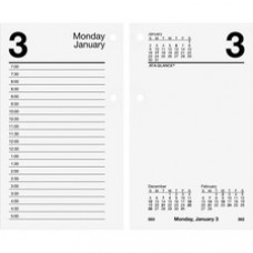At-A-Glance Daily Desk Calendar Refill - Julian Dates - Monthly, Daily - 1 Year - January - December - 7:00 AM to 5:00 PM - Daily - 3 1/2