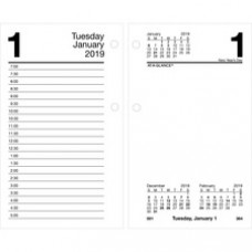 At-A-Glance Recycled Desk Calendar Refill - Julian Dates - Daily, Monthly - 12 Month - January 2024- December 2024- 7:00 AM to 5:00 PM - Half-hourly - 1 Day Double Page Layout - 3 1/2