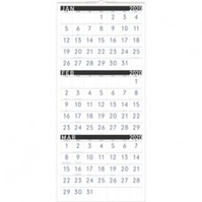 At-A-Glance Contemporary 3-Month Vertical Wall Calendar - Daily, Monthly - 14 Month - December 2023 - February 2025 - 3 Month Single Page Layout - Wire Bound - Chipboard - Black - 27.1