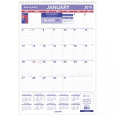 At-A-Glance Recycled Monthly Wall Calendar - Julian Dates - Monthly - 1 Year - January 2023 - December 2023 - 1 Month Single Page Layout - 15 1/2