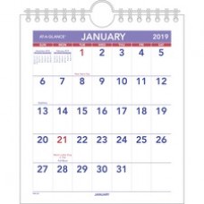 At-A-Glance Mini Wall/Desk Monthly Calendar - Julian Dates - Monthly - 1 Year - January 2023 - December 2023 - 1 Month Single Page Layout - 6 1/2