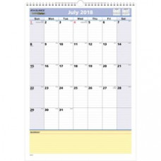 At-A-Glance QuickNotes Academic Monthly Wall Calendar - Julian Dates - Monthly - 1 Year - July 2022 - June 2023 - 1 Month Single Page Layout - 12