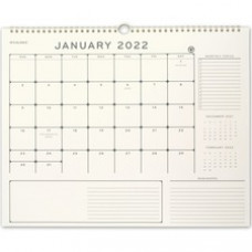 At-A-Glance Elevation Eco Monthly Wall Calendar - Monthly - 12 Month - January 2023 - December 2023 - 1 Month Double Page Layout - 15