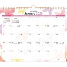 At-A-Glance Watercolors Monthly Wall Calendar - Julian Dates - Monthly - 1 Year - January 2023 - December 2023 - 1 Month Single Page Layout - 15