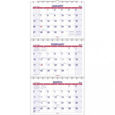 At-A-Glance Move-A-Page 3-Month Wall Calendar - Julian Dates - Monthly, Daily - 15 Month - December 2022 - February 2024 - White Sheet - 1.19