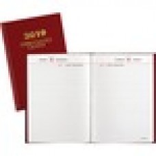 At-A-Glance Standard Diary Daily Reminder - Business - Julian Dates - Daily - 1 Year - January 2024 - December 2024 - 1 Day Single Page Layout - 5" x 7 1/2" Sheet Size - Vinyl - Red - Address 