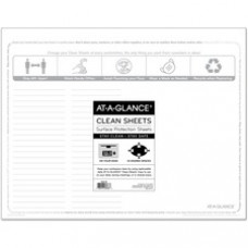 At-A-Glance Disposable Clean Sheets - Supports Desk - Rectangular - Disposable - White - 25 Pack
