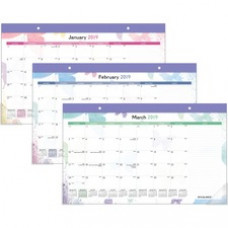 At-A-Glance Watercolors Monthly Desk Pad - Julian Dates - Monthly - 1 Year - January 2023 - December 2023 - 1 Month Single Page Layout - 1.75