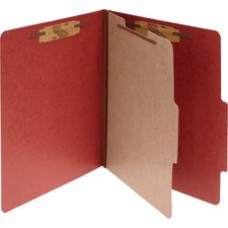 ACCO® Pressboard 4-Part Classification Folders, Letter, Red, Box of 10 - 2" Folder Capacity - Letter - 8 1/2" x 11" Sheet Size - 4 Fastener(s) - Folder - 4 Divider(s) - 4 pt. Folder Thickness - Pressboard - Earth Red - 