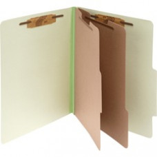 ACCO® Pressboard 6-Part Classification Folders, Letter, Green, Box of 10 - 3
