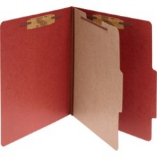 ACCO® Pressboard 4-Part Classification Folders, Legal, Earth Red, Box of 10 - 2" Folder Capacity - Legal - 8 1/2" x 14" Sheet Size - 4 Fastener(s) - 1" Fastener Capacity for Folder - 4 Divider(s) - 4 pt. Folder Thickness - 