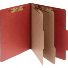 ACCO® Pressboard 6-Part Classification Folders, Legal, Earth Red, Box of 10 - 3" Folder Capacity - Legal - 8 1/2" x 14" Sheet Size - 6 Fastener(s) - 1" Fastener Capacity for Folder - 6 Divider(s) - 6 pt. Folder Thickness - 