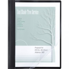 ACCO® Poly Clear Front Report Cover, Letter Size, 100 Sheets, Black - 1/2