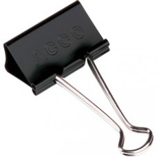 ACCO® Binder Clips, Mini, 12 per box - Mini - 0.25" Size Capacity - Reusable - 12 / Box - Black - Tempered Steel, Plastic