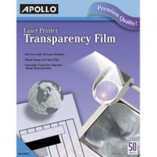 Apollo® Laser Printer Transparency Film, 50 Sheets - 50 / Box - Clear