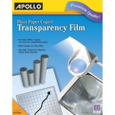Apollo® Plain Paper Copier Film Without Stripe, Black-&-White, 100 Sheets - 100 / Box - Black, White