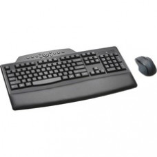 Kensington Pro Fit Wireless Desktop Set - USB Wireless RF Keyboard - Black - USB Wireless RF Mouse - Black - Right-handed Only (PC)