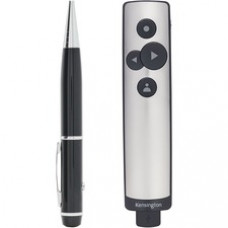 Kensington PowerPointer Presentation Remote - Radio Frequency - 49 ft Operating Distance - Silver - 1 Pack