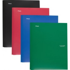 Mead Pocket Folder - 3 x Prong Fastener(s) - 2 Pocket(s) - Assorted - 4 / Pack