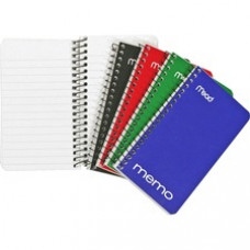 Mead Wirebound Memo Notebook - 60 Sheets - Wire Bound - 15 lb Basis Weight - 3