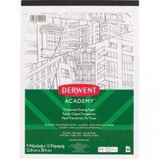 Derwent Academy Translucent Paper Pad - 40 Sheets - Tape Bound - 10 lb Basis Weight - 9