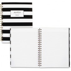 Cambridge Hardcover Wirebound Notebook - Twin Wirebound - Both Side Ruling Surface - Ruled - Black & White Cover Stripe - 1Each