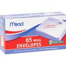 Mead No.6.75 All-purpose White Envelopes - Business - #6 3/4 - 3 5/8" Width x 6 1/2" Length - Self-sealing - 65 / Box - White