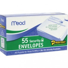 Mead Press-it No. 6 Security Envelopes - Security - #6 3/4 - Peel & Seal - 55 / Box - White