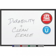 Quartet® Premium DuraMax® Porcelain Magnetic Whiteboard, 3' x 2', Black Aluminum Frame - 36