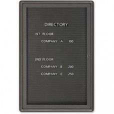 Quartet® Radius Design Changeable Letter Directory, 2' x 3', 1 Door, Graphite Frame - 36