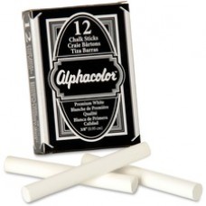 Alphacolor® Chalk Sticks, Premium White, 3/8