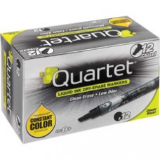 Quartet® EnduraGlide® Dry-Erase Markers, Chisel Tip, Black, 12 Pack - Chisel Marker Point Style - Black - 12 / Dozen