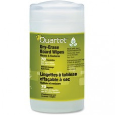 Quartet Dry-erase Board Wipes - 7.75" Width x 5.50" Length - Non-toxic, Low Odor, Disposable, Alcohol-free, Water Based - White - 70 Per Container - 1Each