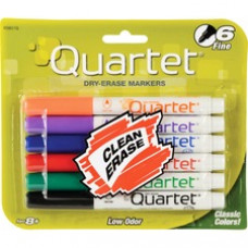 Quartet® Classic Low Odor Dry-Erase Markers - Fine Marker Point - Assorted - 6 / Set