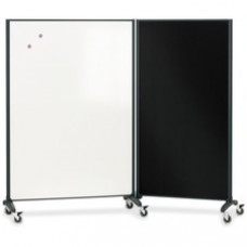 Quartet Motion® Room Divider, 3' x 6', DuraMax® Porcelain Whiteboard Surface - 36