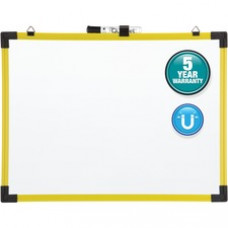 Quartet® Industrial Magnetic Whiteboard, 4' x 3', Yellow Frame - 48
