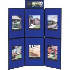 Quartet® Show-It!® 6-Panel Display System, 6' x 6', Double-sided, Blue/Gray - 72