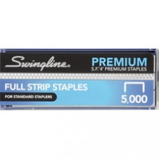 Swingline S.F.4-5M Premium Standard Staples - 210 Per Strip - Standard - 1/4" Leg - 1/2" Crown - Chisel Point - Silver - 5000 / Box