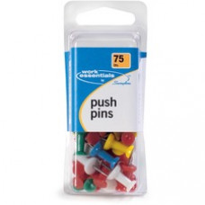 ACCO® Push Pins, Assorted Colors, 75/Box - 75 / Pack - Assorted - Plastic