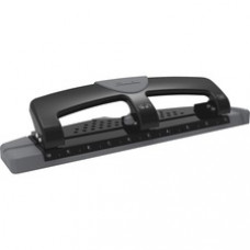 Swingline® SmartTouch™ 3-Hole Punch - 3 Punch Head(s) - 12 Sheet Capacity - 9/32" Punch Size - Black, Gray