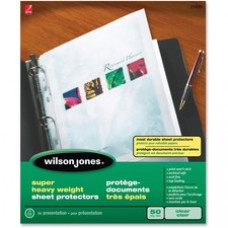 Wilson Jones® Super Heavy Weight Top-Loading Sheet Protectors, Clear, 50/Box - 5 mil Thickness - For Letter 8 1/2
